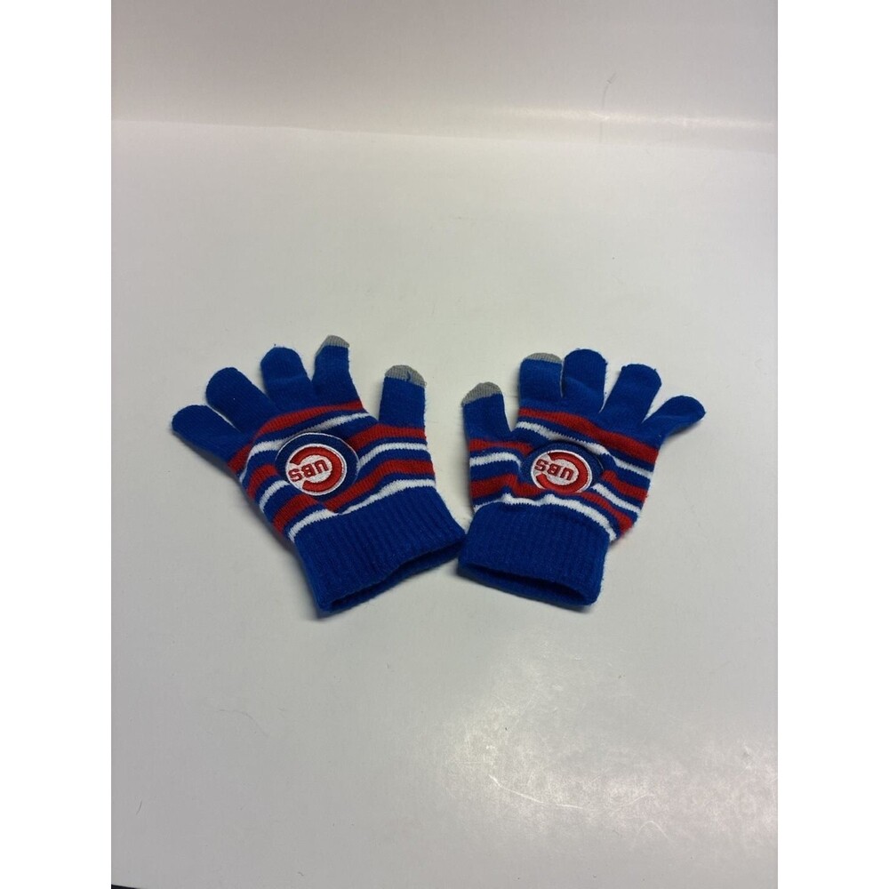 FOCO Youth Chicago Cubs MLB Striped Knit Touchscreen Gloves